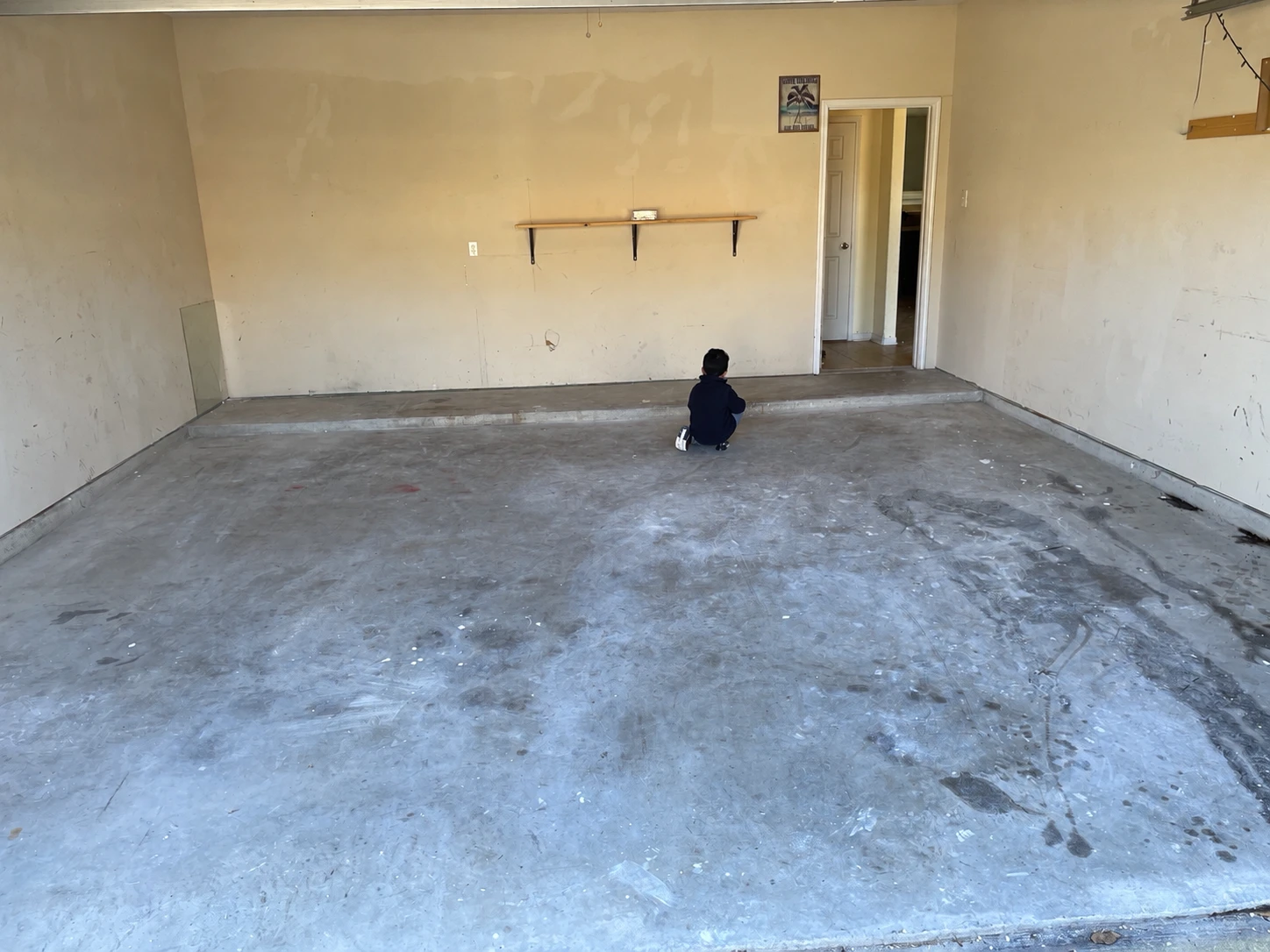 Cleared garage floor